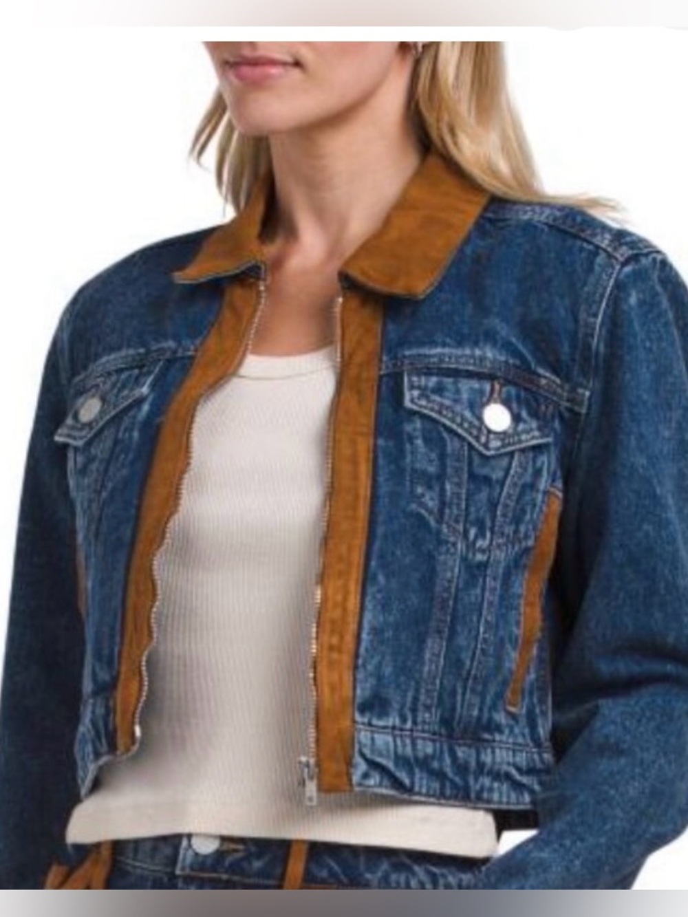 Blank NYC Denim Suede Jacket NEW Small $182